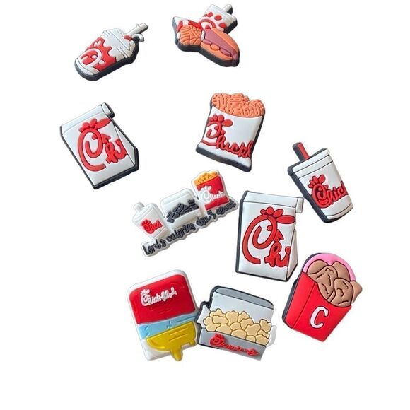 Other - Chick fila croc charms set of 10